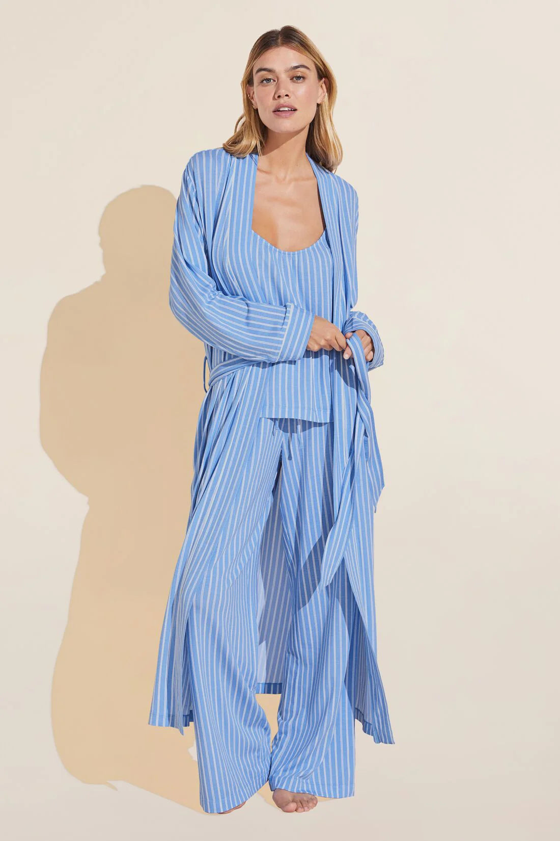 GISELE PRINTED TENCEL MODAL LONG ROBE