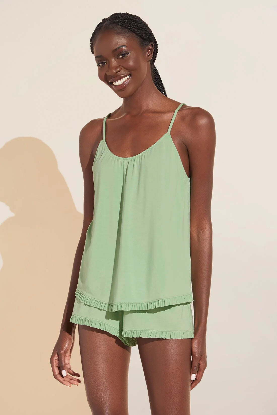 GISELE TENCEL MODAL RUFFLE CAMI & SHORT SET