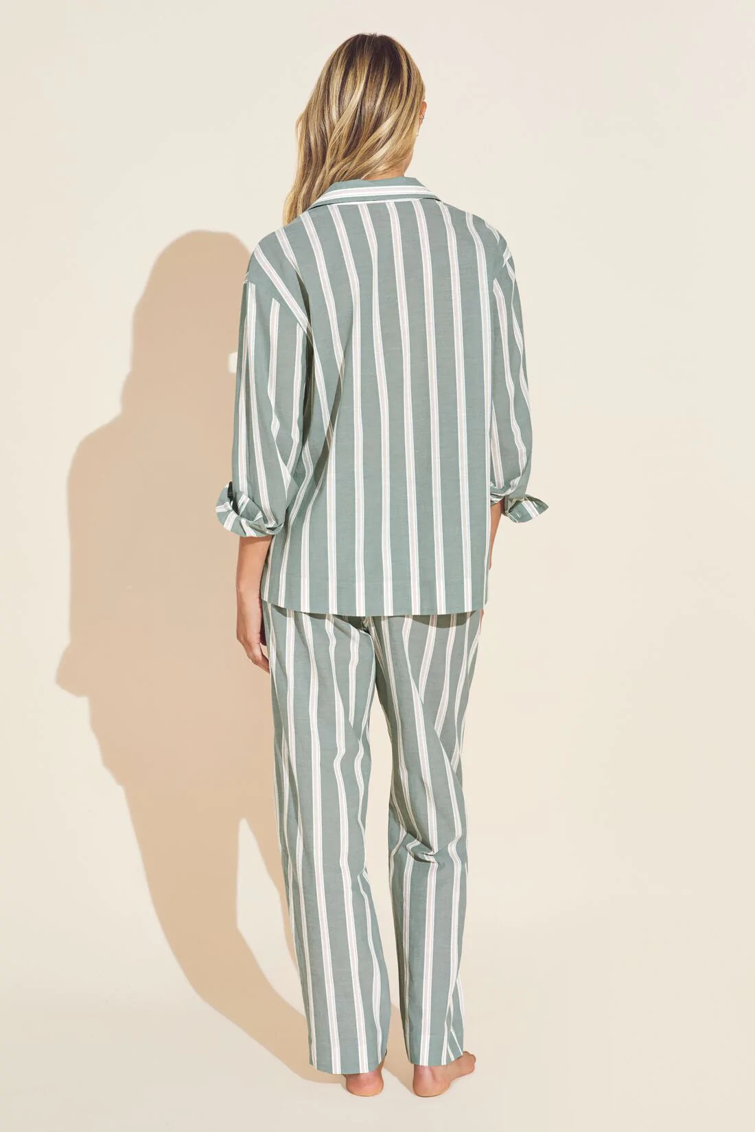 ORGANIC SANDWASHED COTTON PRINTED LONG PJ SET