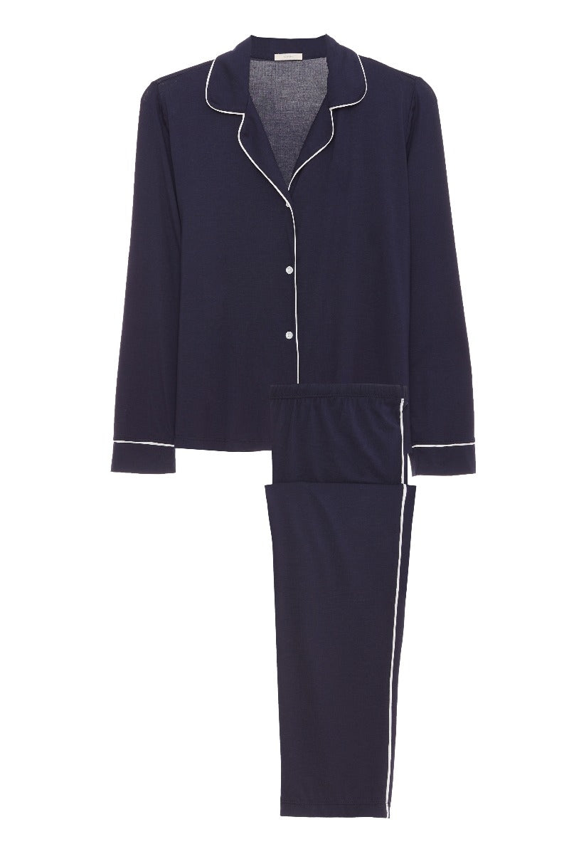 GISELE TENCEL TUXEDO LONG PJ SET