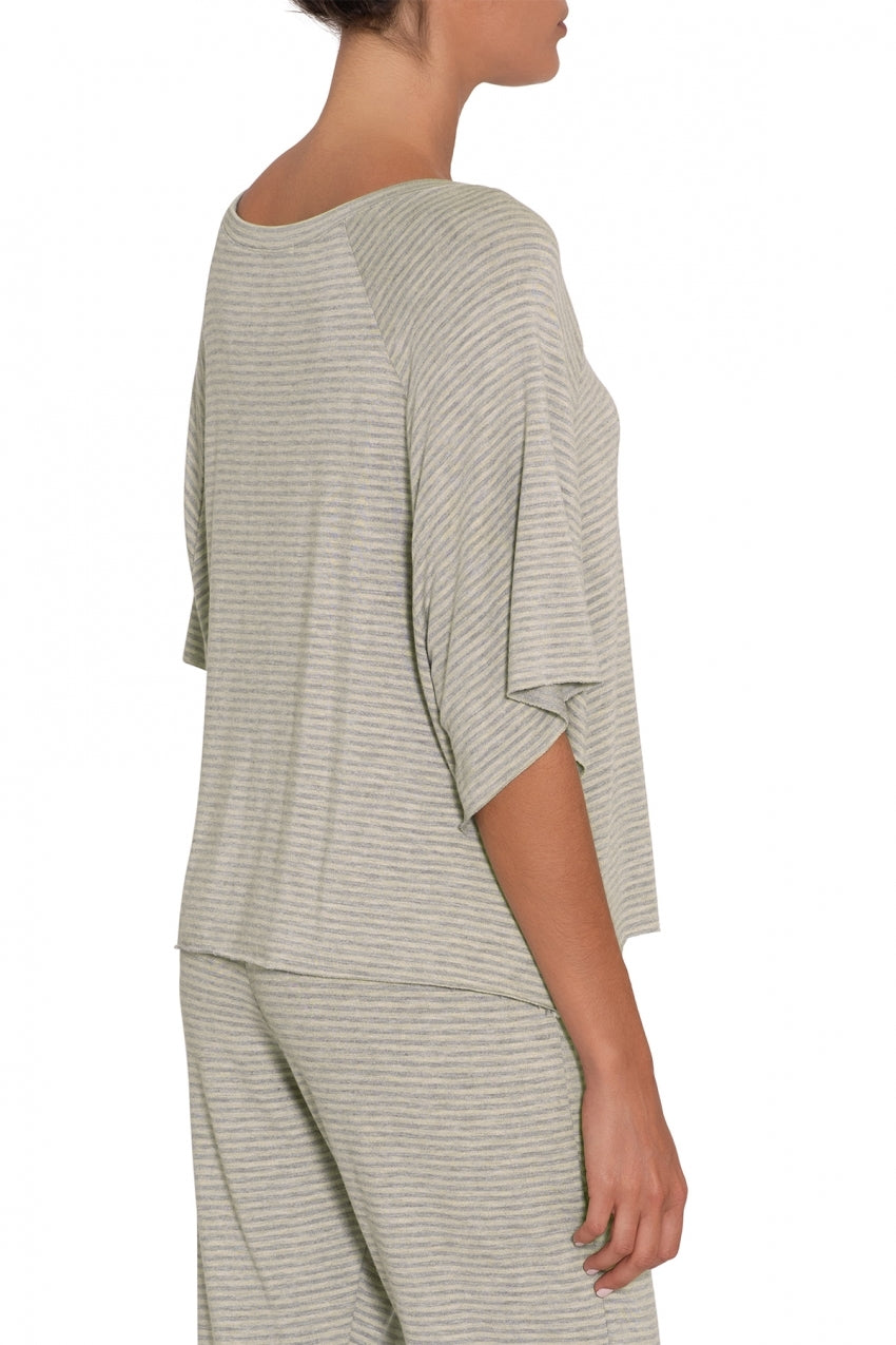 SADIE STRIPES VARISTY SHORT SLEEVE TOP