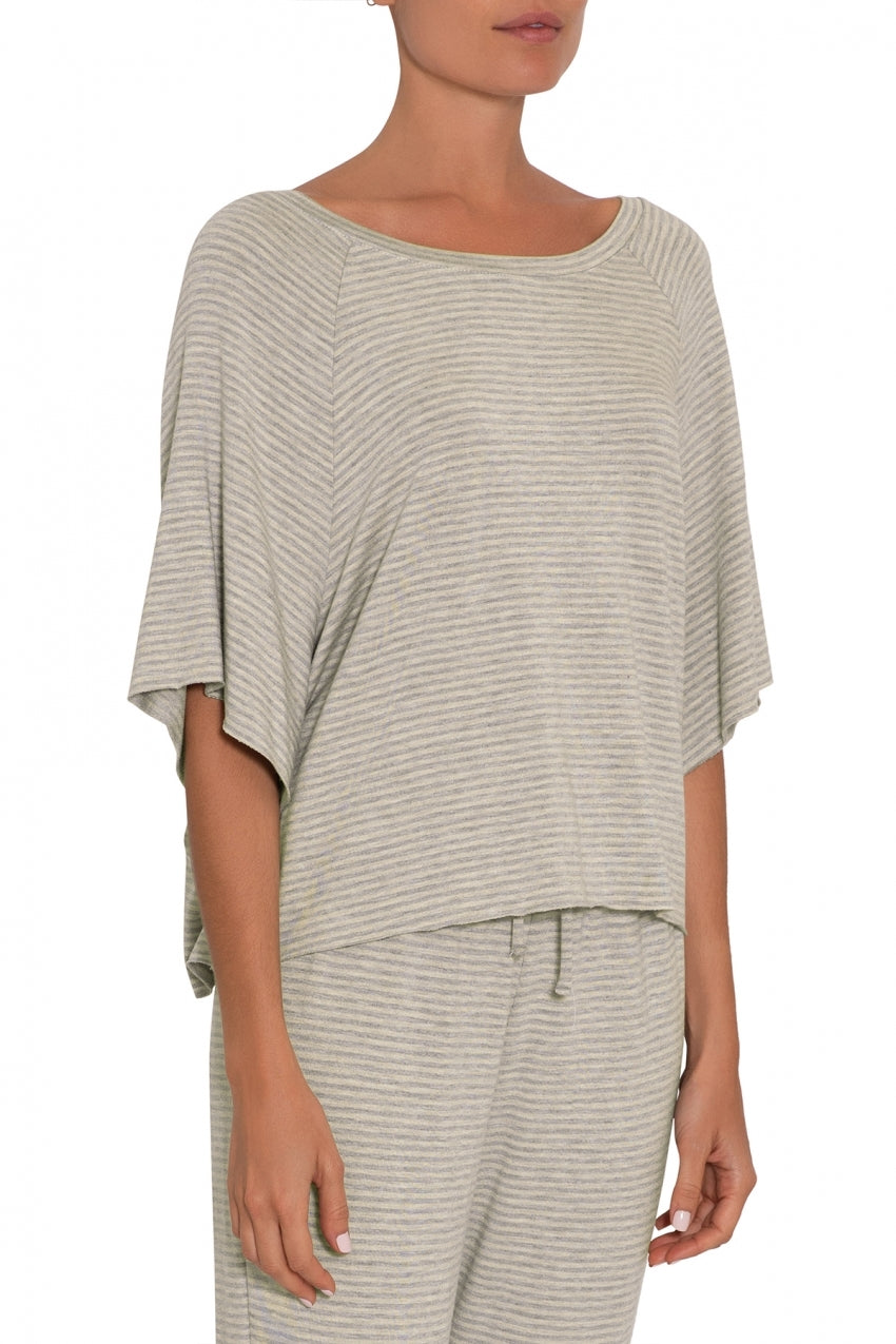 SADIE STRIPES VARISTY SHORT SLEEVE TOP
