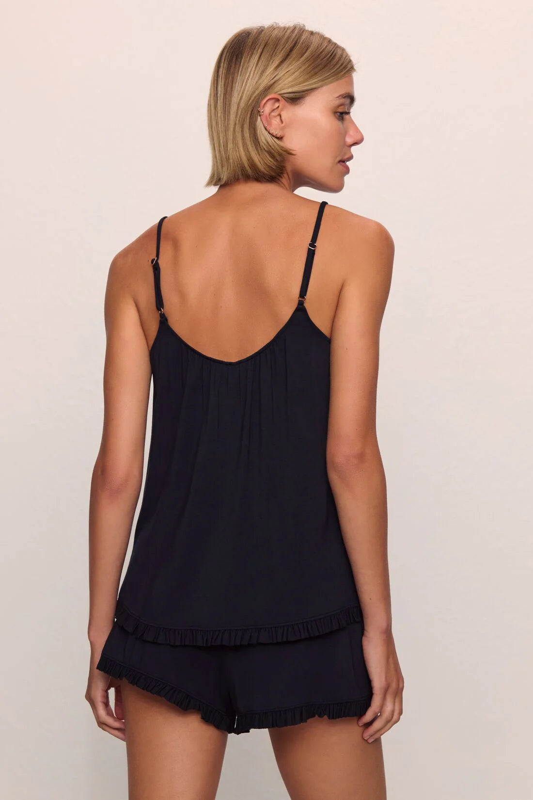 GISELE TENCEL MODAL RUFFLE CAMI & SHORTIE SHORT SET