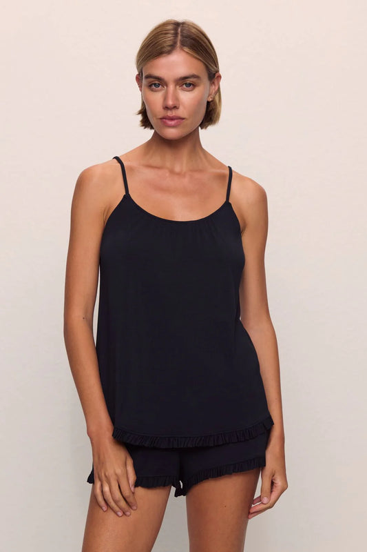 GISELE TENCEL MODAL RUFFLE CAMI & SHORTIE SHORT SET