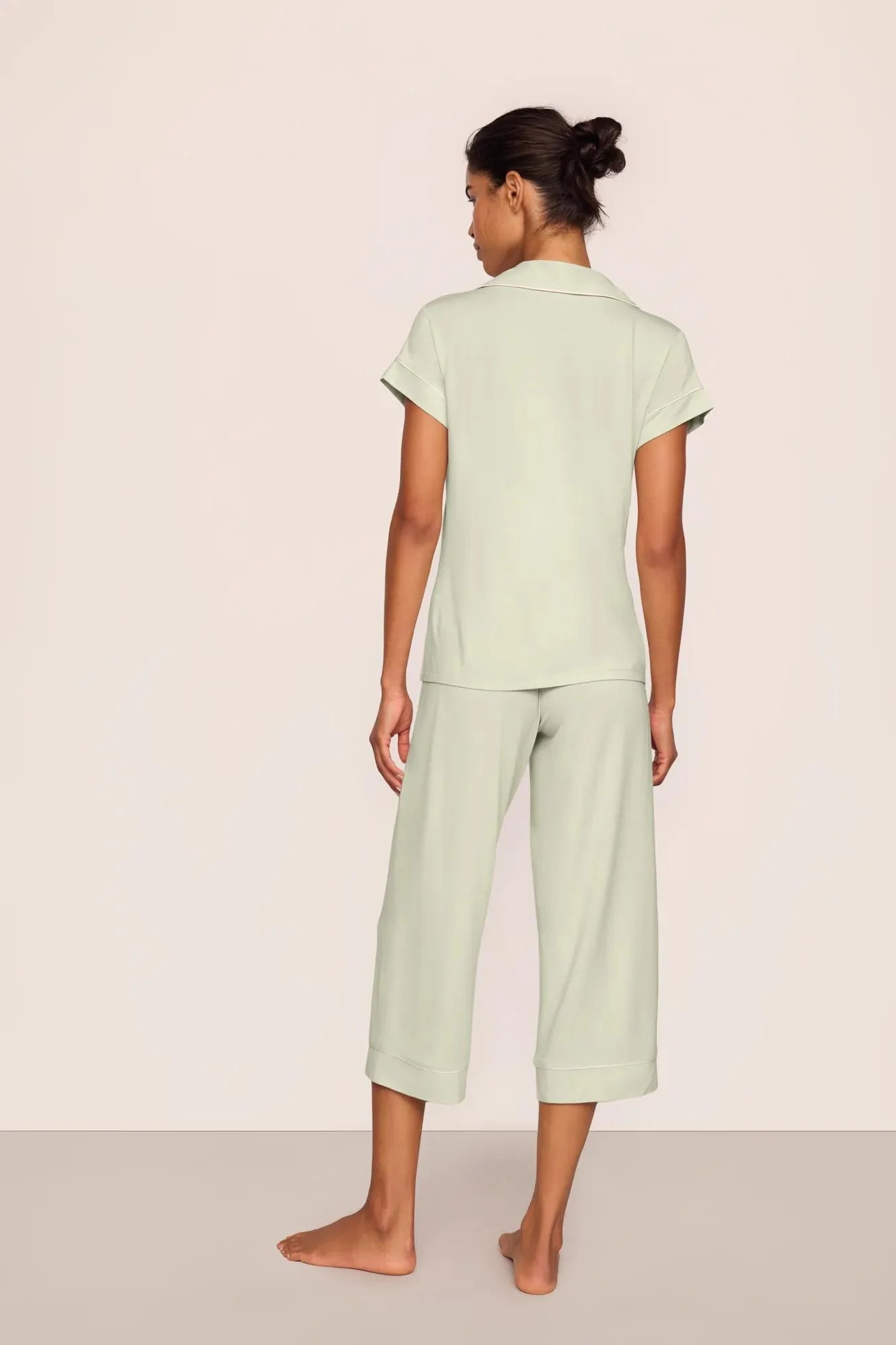 GISELE TENCEL MODAL SHORT SLEEVE CROPPED PJ SET