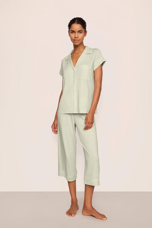 GISELE TENCEL MODAL SHORT SLEEVE CROPPED PJ SET