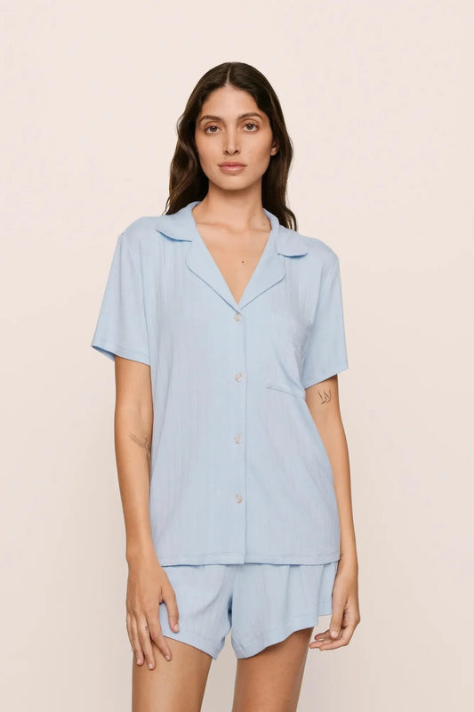 GISELE TENCEL MODAL RIB RELAXED SHORT PJ SET