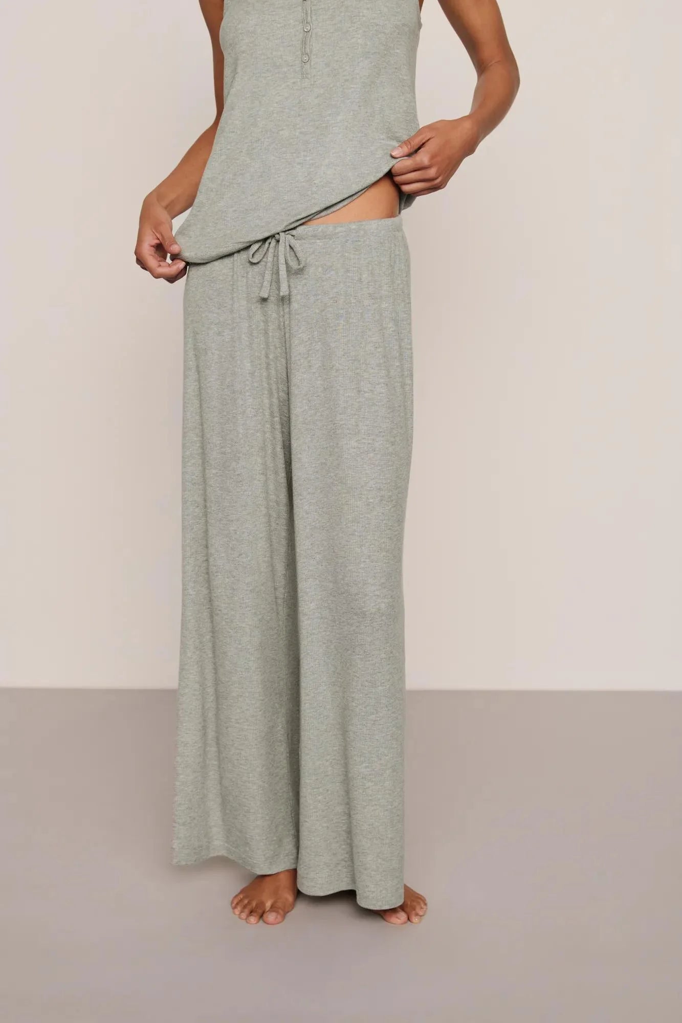DREAM RIB V NECK TANK WIDE LEG PANT