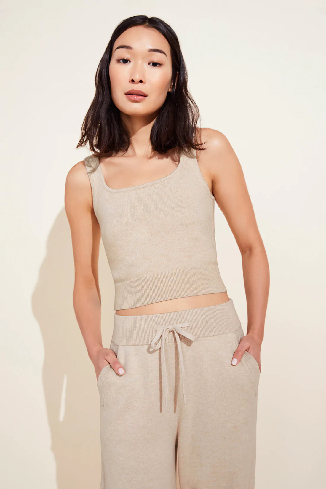 RECYCLED SWEATER CROPPED TANK