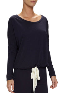 HEATHER COTTON BLEND SLOUCHY TOP