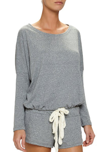 HEATHER COTTON BLEND SLOUCHY TOP