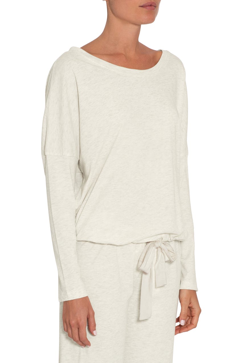 HEATHER COTTON BLEND SLOUCHY TOP